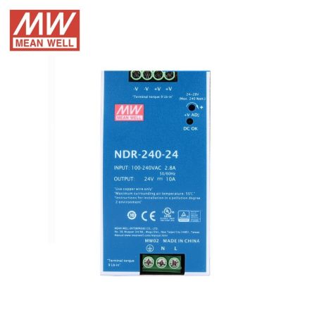 AC DC sina DIN Mean Well NDR-240-24 240W 24V 10A