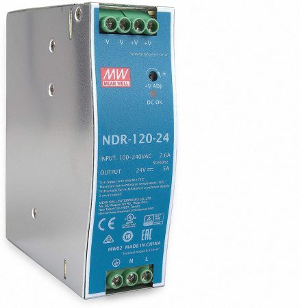 AC DC sina DIN Mean Well NDR-120-24 120W 24V 5A