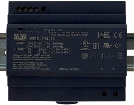 AC DC sina DIN Mean Well HDR-150-12 135.6W 12V 11.3A 